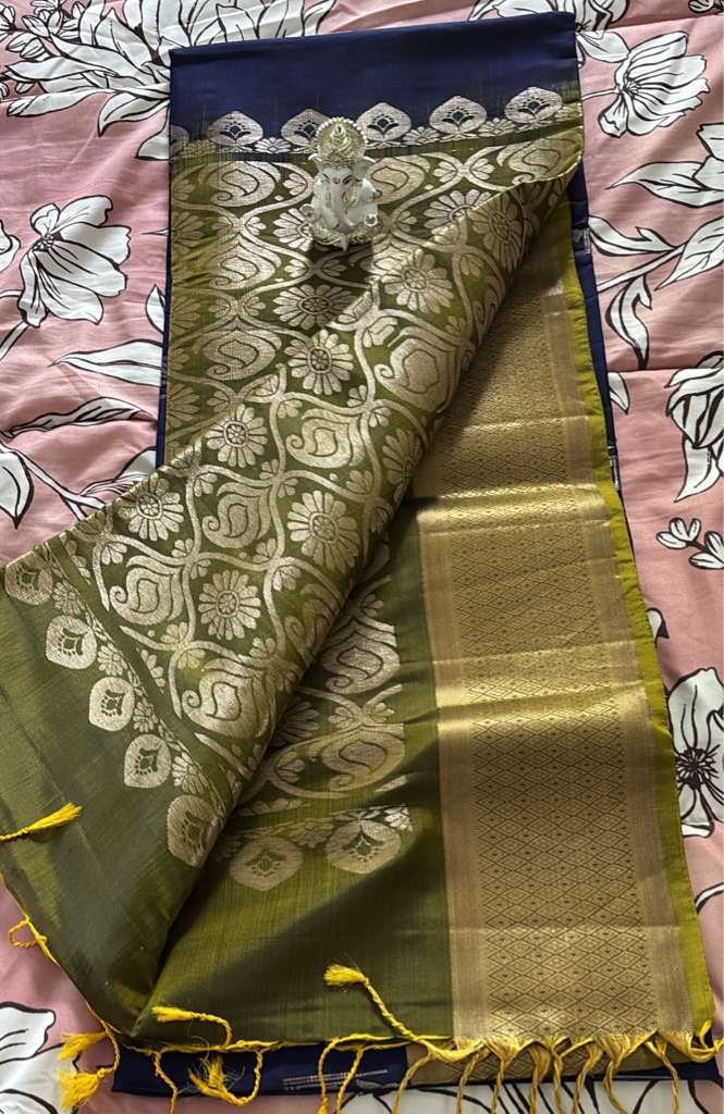 Panna Neela Silk Saree